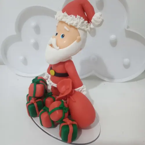 Topo de Bolo Papai Noel de Biscuit