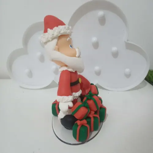 Topo de Bolo Papai Noel de Biscuit