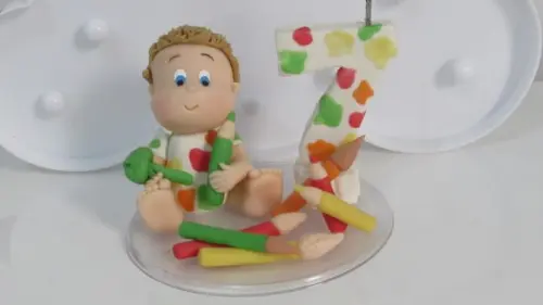 Topo de Bolo Pintando o 7