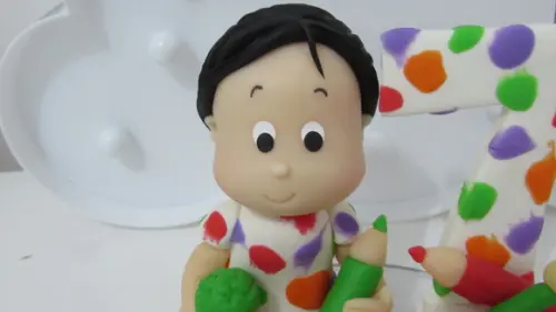 Topo de Bolo Pintando o 7 com Nome