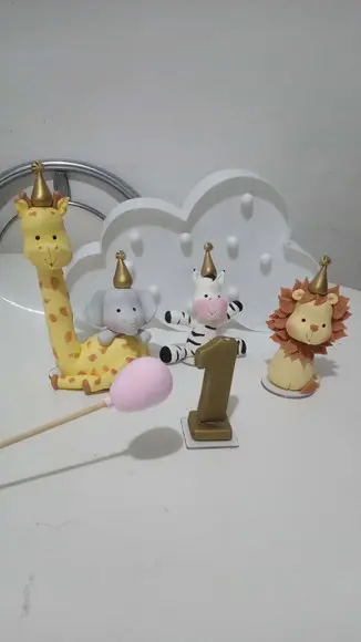 Topo de Bolo Safari de Biscuit em Bases Avulsas