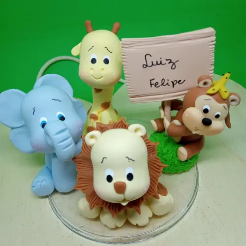 Topo de Bolo Safari Pequeno com Nome