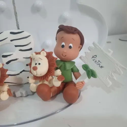 Topo de Bolo Safari para Gêmeos
