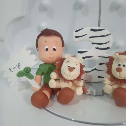 Topo de Bolo Safari para Gêmeos