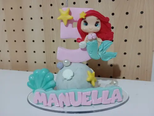 Topo de Bolo Sereia Decorado