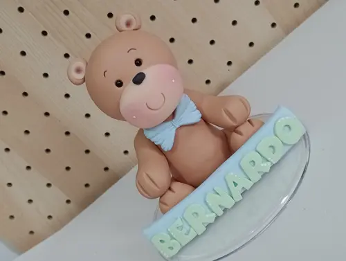 Topo de Bolo Ursinho com Nome