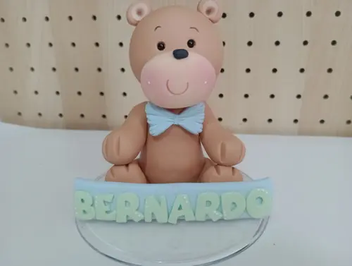 Topo de Bolo Ursinho com Nome