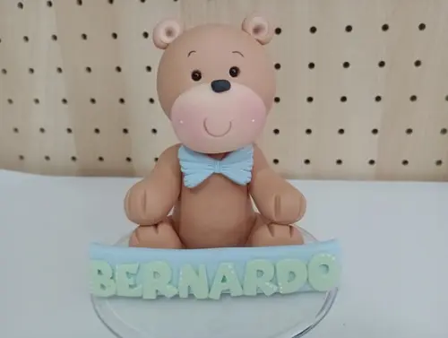Topo de Bolo Ursinho com Nome