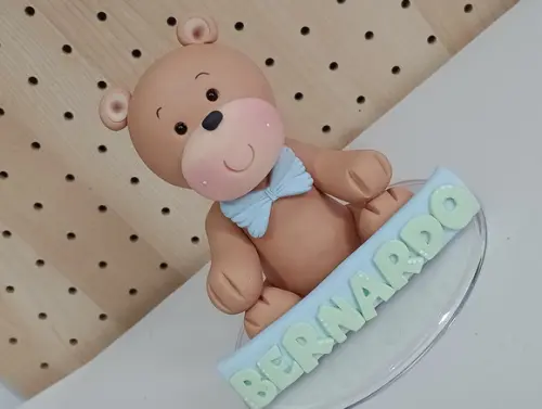 Topo de Bolo Ursinho com Nome