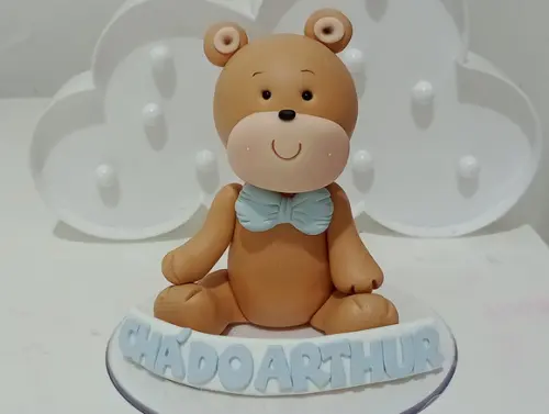 Topo de Bolo Ursinho com Nome