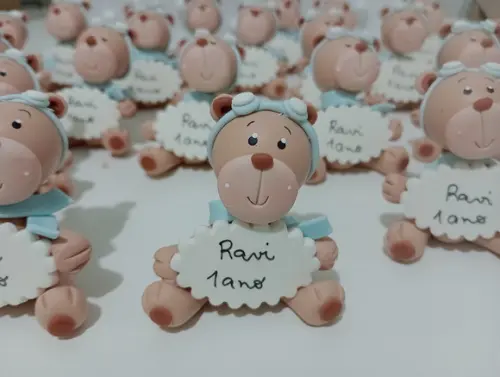 Ursinho Aviador com Nome de Biscuit para Lembrancihnhas
