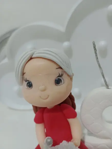 Topo de Bolo Vovó de Biscuit Vela e Nome