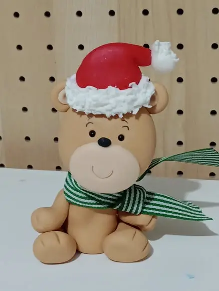 Ursinho de Biscuit para Decoração de Natal