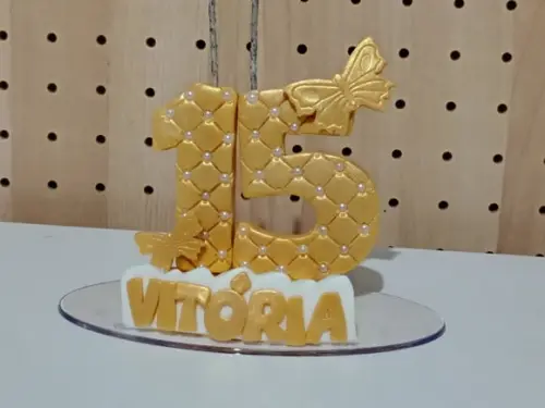 Vela 15 Anos Borboletas de Biscuit