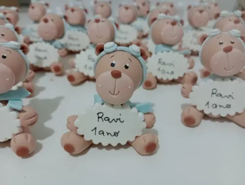 Ursinho Aviador com Nome de Biscuit para Lembrancihnhas