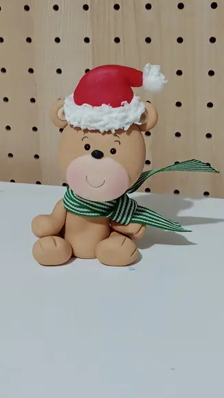 Ursinho de Biscuit para Decoração de Natal