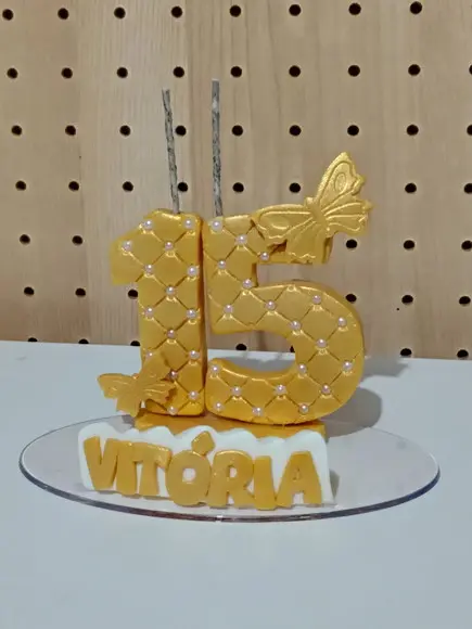 Vela 15 Anos Borboletas de Biscuit