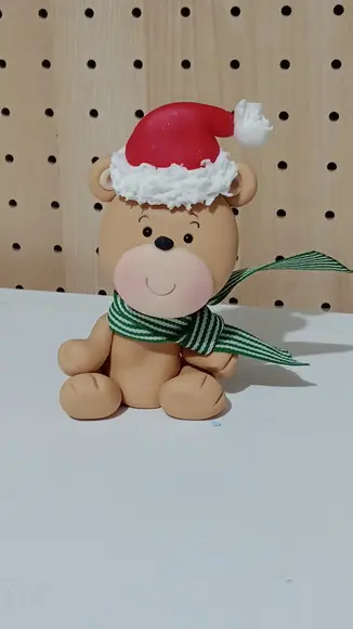Ursinho de Biscuit para Decoração de Natal