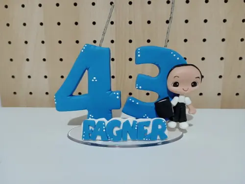 Vela Adulto Masculina com Aplique de Biscuit