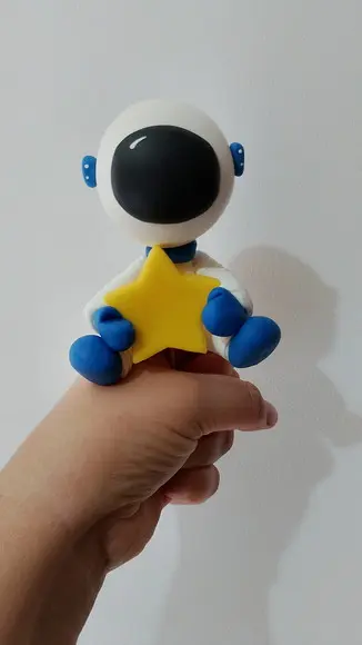 Vela Astronauta no Palito para Bolo Fake Redondo