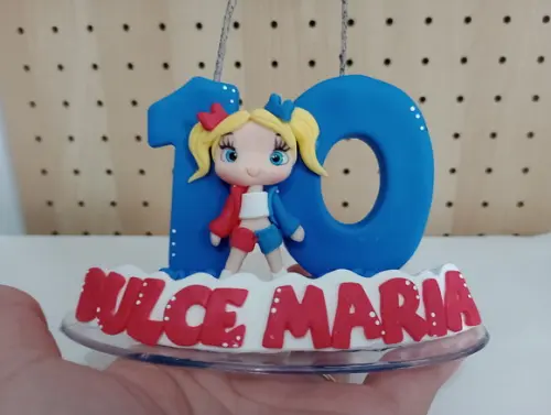 Vela Arlequina com Aplique de Biscuit Dois Dígitos