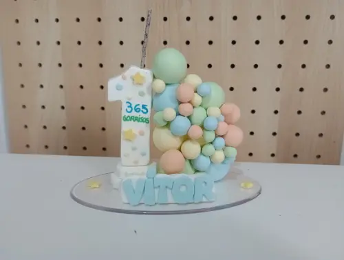 Vela Biscuit 365 Sorrisos Aniversário Personalizada