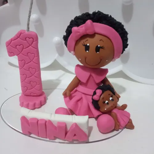 Vela Boneca Afro de Biscuit