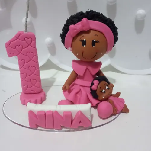 Vela Boneca Afro de Biscuit
