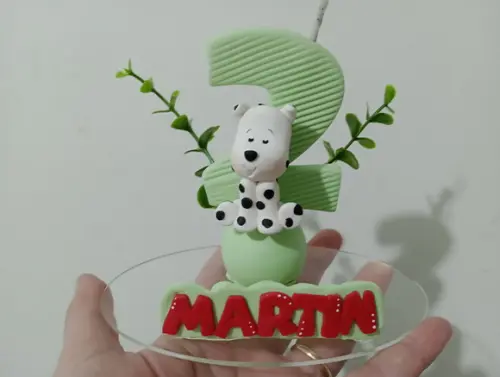 Vela Cachorrinho de Biscuit com Nome