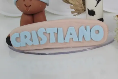 Vela Cavalinho de Biscuit Decorada com Nome
