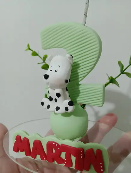 Vela Cachorrinho de Biscuit com Nome
