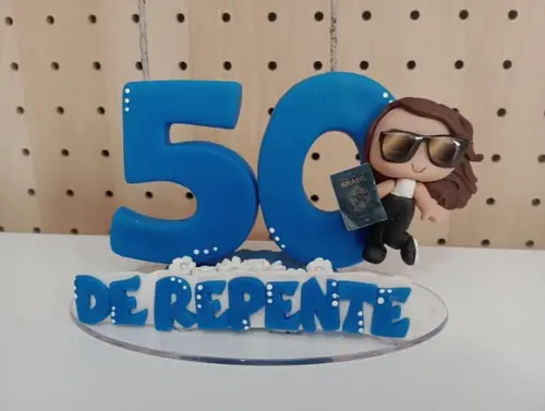 Vela de Aniversário de Repente 50 de Biscuit