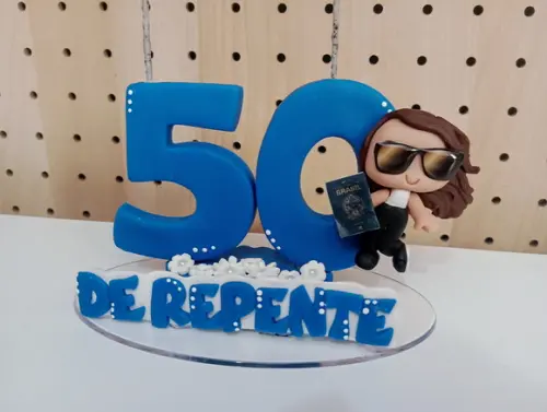 Vela de Aniversário de Repente 50 de Biscuit