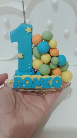 Vela de Biscuit 365 Sorrisos para Aniversário