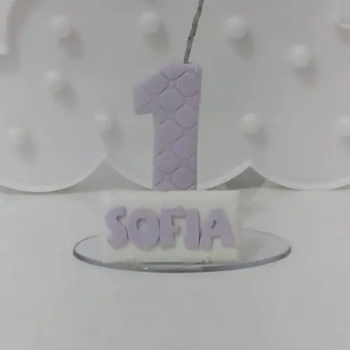 Vela de Biscuit com Nome