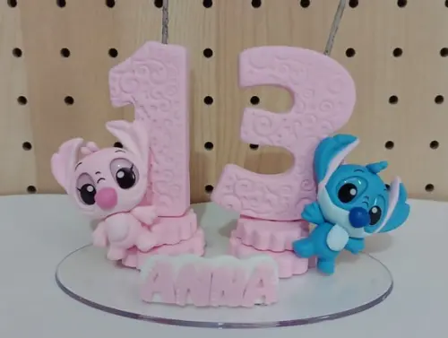 Vela de Biscuit Stitch Dois Dígitos