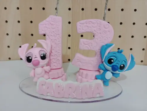 Vela de Biscuit Stitch Dois Dígitos