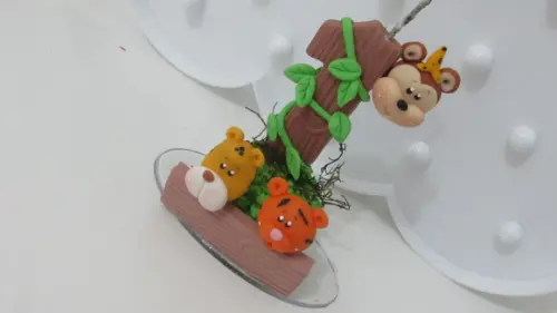 Vela Decorada Tema Safari de Biscuit