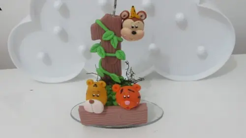 Vela Decorada Tema Safari de Biscuit