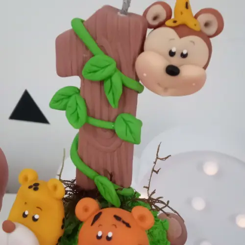 Vela Decorada Tema Safari de Biscuit