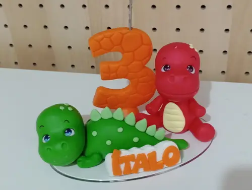 Vela Dinossauros de Biscuit com Nome