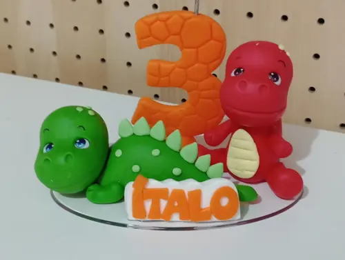 Vela Dinossauros de Biscuit com Nome
