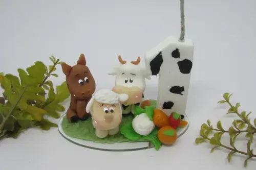 Vela Fazendinha de Biscuit Topo de Bolo
