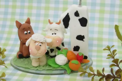 Vela Fazendinha de Biscuit Topo de Bolo