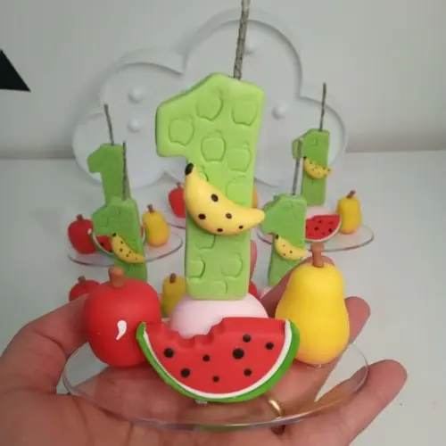 Vela Frutinhas de Biscuit