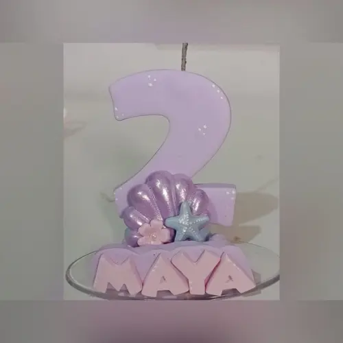 Vela Fundo do Mar de Biscuit com Nome