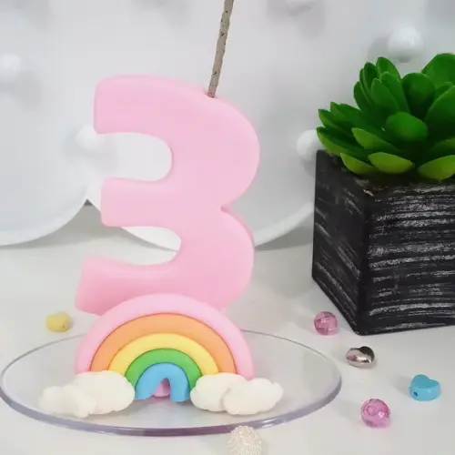 Vela Personalizada Arco-íris de Biscuit