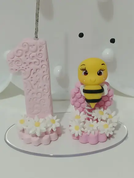 Vela Personalizada Abelhinha de Biscuit