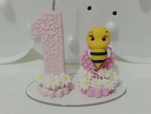 Vela Personalizada Abelhinha de Biscuit