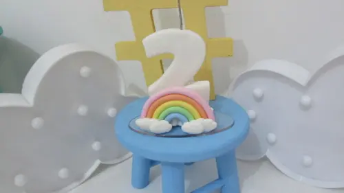 Vela Personalizada Arco-íris de Biscuit